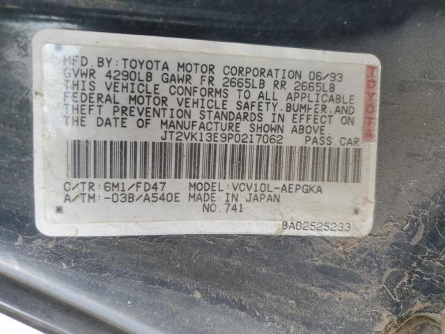 JT2VK13E9P0217062 - 1993 TOYOTA CAMRY XLE GREEN photo 12