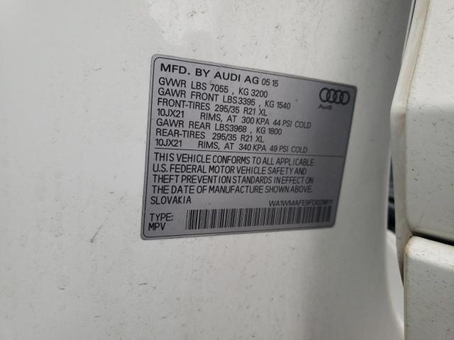 WA1WMAFE9FD028611 - 2015 AUDI Q7 TDI PRESTIGE WHITE photo 13