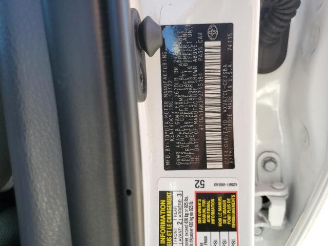 4T1G11AK3PU745194 - 2023 TOYOTA CAMRY SE NIGHT SHADE WHITE photo 12