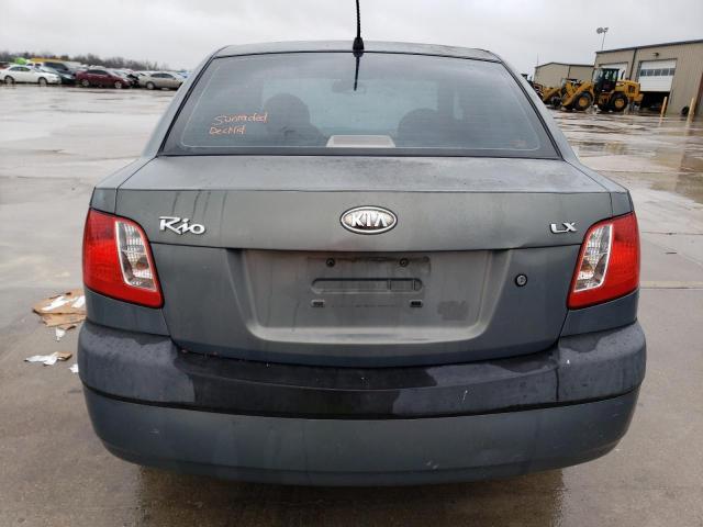 KNADE123766110823 - 2006 KIA RIO GRAY photo 6