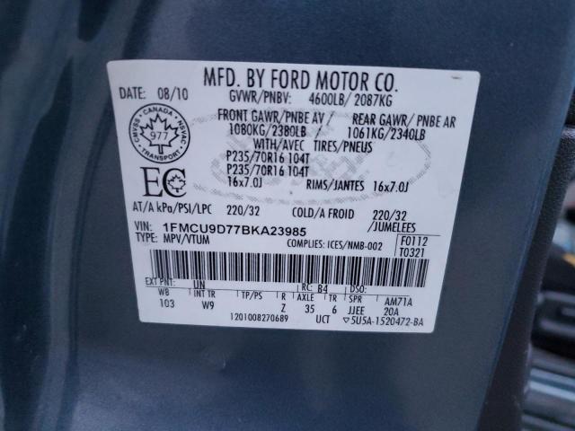 1FMCU9D77BKA23985 - 2011 FORD ESCAPE XLT BLUE photo 14