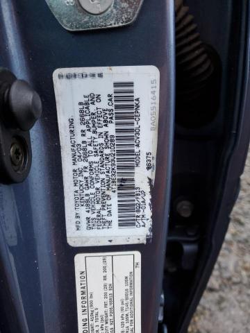 4T1BE32K93U210289 - 2003 TOYOTA CAMRY LE BLUE photo 12