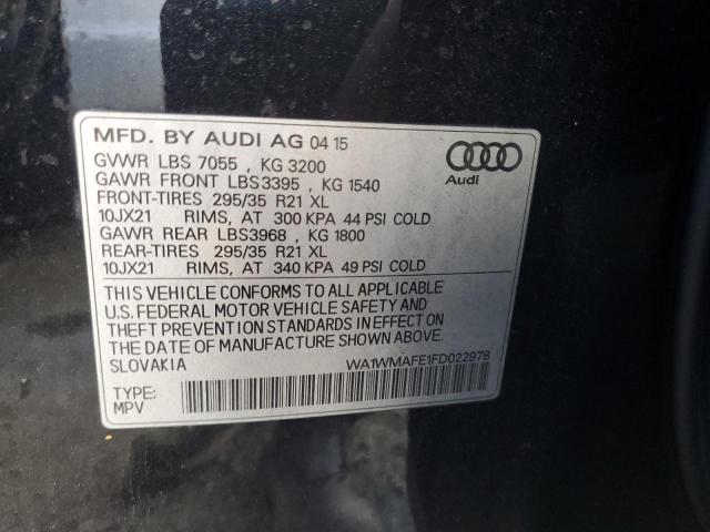 WA1WMAFE1FD022978 - 2015 AUDI Q7 TDI PRESTIGE BLACK photo 13