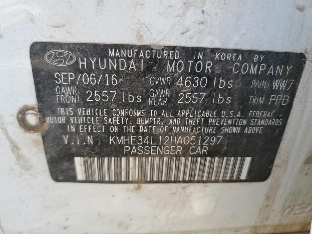 KMHE34L12HA051297 - 2017 HYUNDAI SONATA HYBRID WHITE photo 12