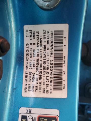 JHMZE2H5XAS029370 - 2010 HONDA INSIGHT LX BLUE photo 12