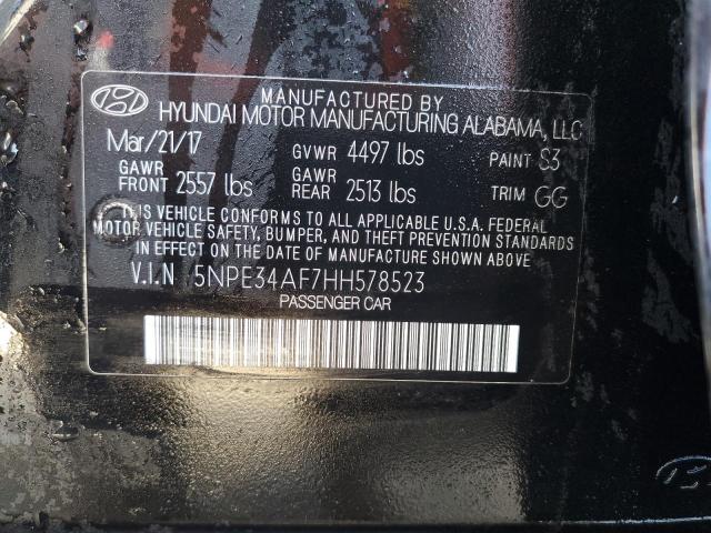 5NPE34AF7HH578523 - 2017 HYUNDAI SONATA SPO BLACK photo 12