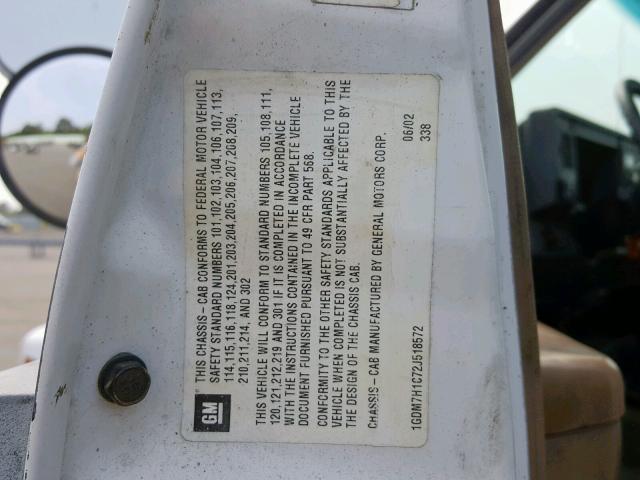 1GDM7H1C72J518572 - 2002 GMC C-SERIES C7H042  照片 10