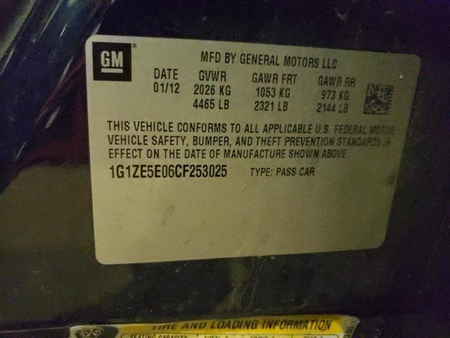 1G1ZE5E06CF253025 - 2012 CHEVROLET MALIBU LTZ ლურჯი ფოტო 12