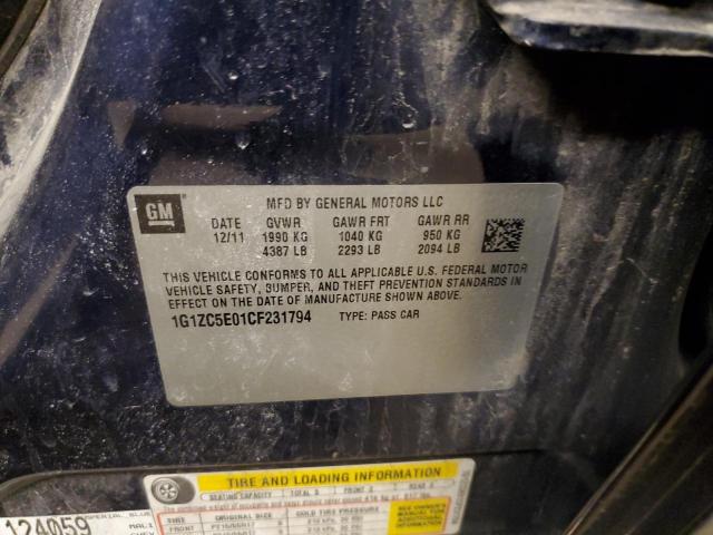 1G1ZC5E01CF231794 - 2012 CHEVROLET MALIBU 1LT Bleu photo 12