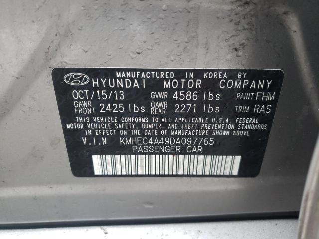 KMHEC4A49DA097765 - 2013 HYUNDAI SONATA HYBRID SILVER photo 12