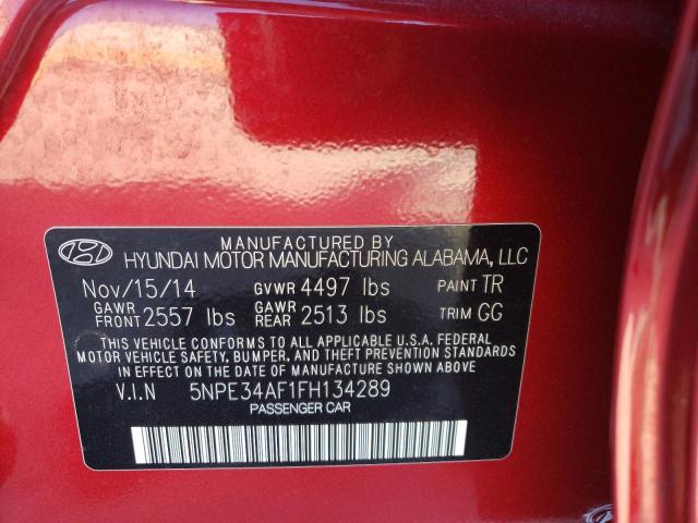 5NPE34AF1FH134289 - 2015 HYUNDAI SONATA SPORT RED photo 13