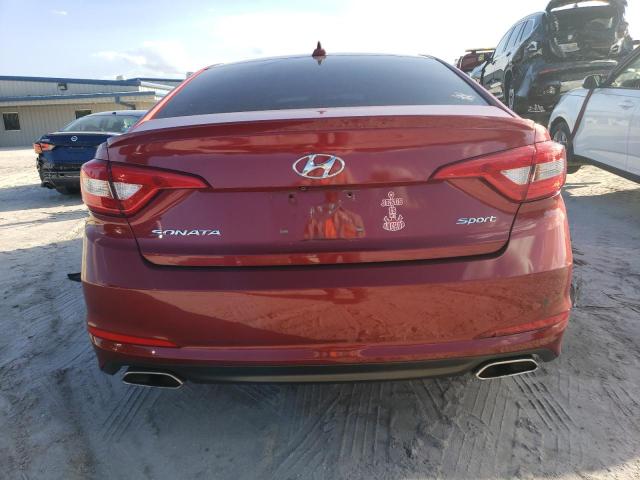 5NPE34AF1FH134289 - 2015 HYUNDAI SONATA SPORT RED photo 6