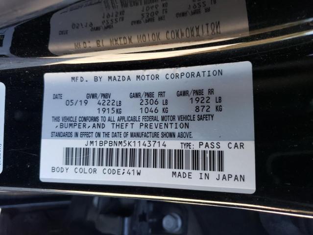 JM1BPBNM5K1143714 - 2019 MAZDA 3 PREMIUM BLACK photo 12