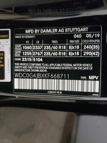 WDC0G4JBXKF668711 - 2019 MERCEDES-BENZ GLC 300 BLACK photo 13