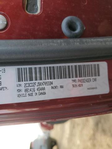 2C3CDZFJ5KH705594 - 2019 DODGE CHALLENGER R/T SCAT PACK RED photo 12