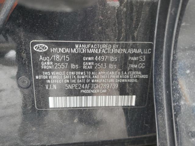 5NPE24AF7GH289739 - 2016 HYUNDAI SONATA SE BLACK photo 12