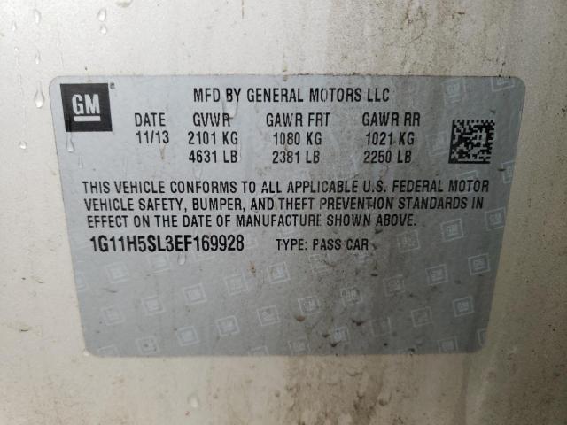 1G11H5SL3EF169928 - 2014 CHEVROLET MALIBU LTZ ბეჟი ფოტო 12