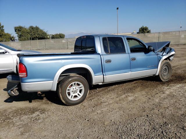 1B7HL48N92S620063 - 2002 DODGE DAKOTA QUAD SLT BLUE photo 3