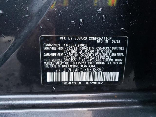 JF2GTAEC2KH398882 - 2019 SUBARU CROSSTREK PREMIUM 石墨色 照片 13