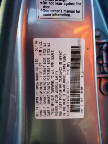 JHLRE48579C017313 - 2009 HONDA CR-V EX BLUE photo 14