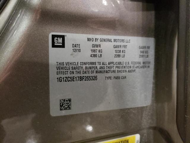 1G1ZC5E17BF265326 - 2011 CHEVROLET MALIBU 1LT TAN photo 12