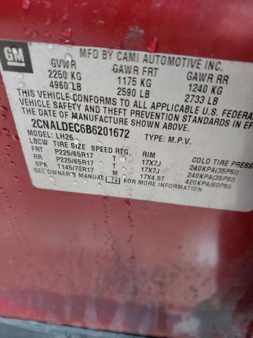 2CNALDEC6B6201672 - 2011 CHEVROLET EQUINOX LT RED photo 14