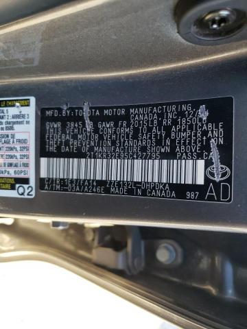 2T1KR32E95C427795 - 2005 TOYOTA COROLLA MA XR GRAY photo 12