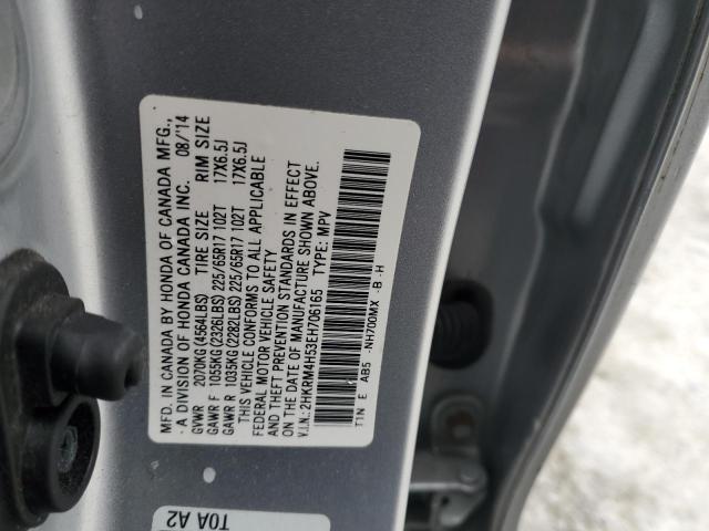 2HKRM4H53EH706165 - 2014 HONDA CR-V EX SILVER photo 13