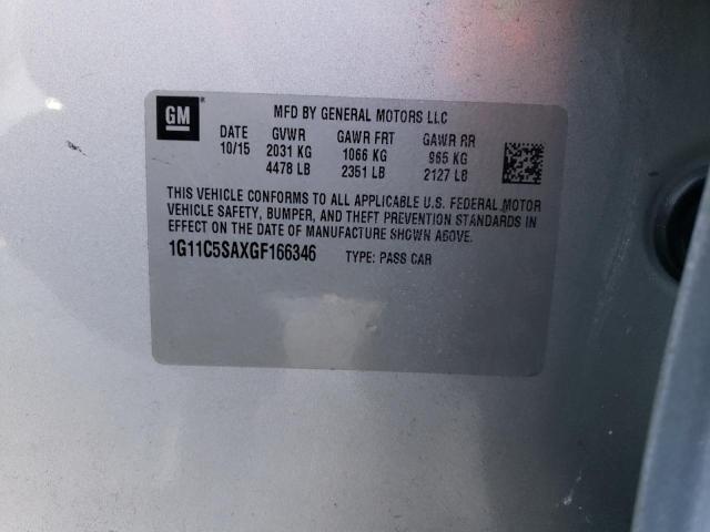 1G11C5SAXGF166346 - 2016 CHEVROLET MALIBU LIM LT 银色 照片 12