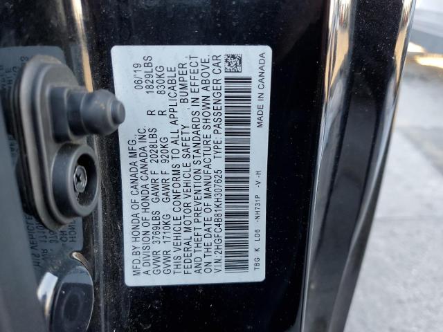 2HGFC4B81KH307625 - 2019 HONDA CIVIC SPOR BLACK photo 13
