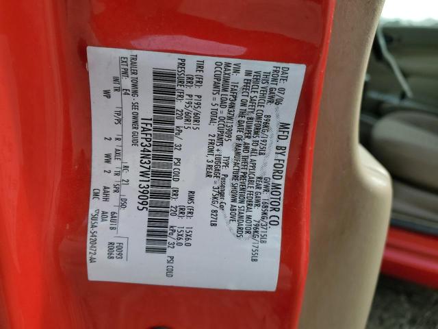 1FAFP34N37W139095 - 2007 FORD FOCUS ZX4 RED photo 12