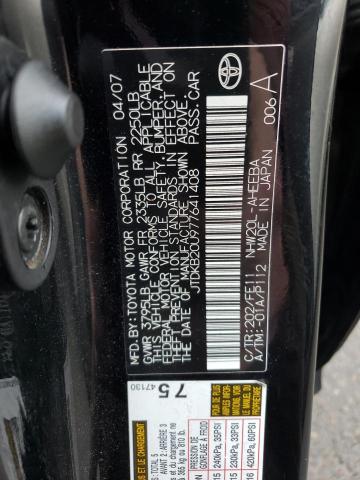 JTDKB20U977641408 - 2007 TOYOTA PRIUS BLACK photo 12