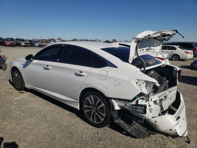 1HGCV3F55NA007483 - 2022 HONDA ACCORD HYBRID EXL WHITE photo 2