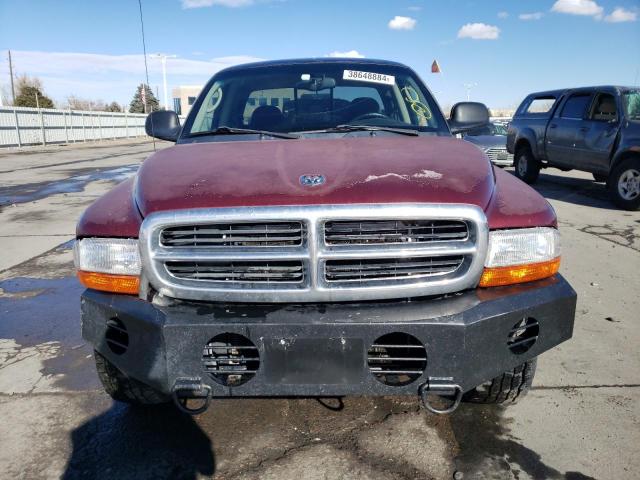 1B7GG22N21S187522 - 2001 DODGE DAKOTA BURGUNDY photo 5