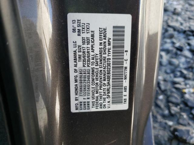 5FNRL5H48EB023070 - 2014 HONDA ODYSSEY EX GRAY photo 13