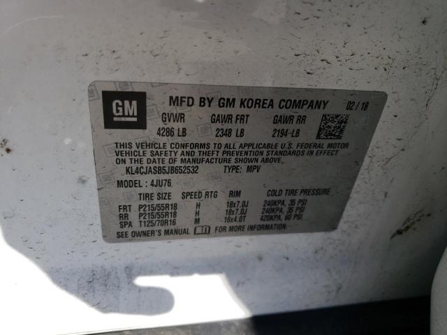 KL4CJASB5JB652532 - 2018 BUICK ENCORE PREFERRED Ақ фото 13