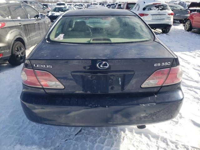 JTHBA30G740002496 - 2004 LEXUS ES 330 BLUE photo 6