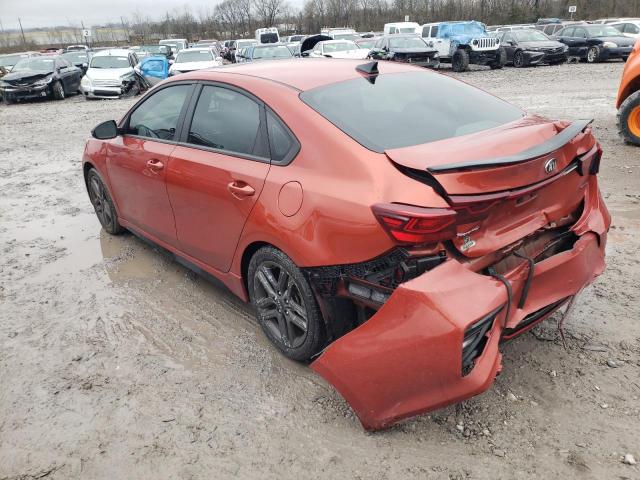 3KPF34AD7ME296349 - 2021 KIA FORTE GT LINE ORANGE photo 2