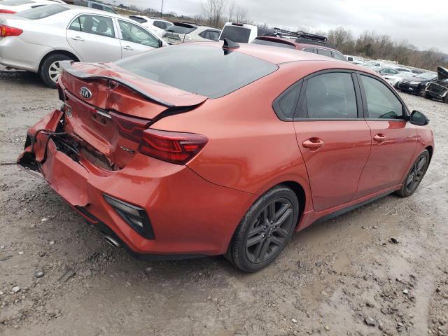 3KPF34AD7ME296349 - 2021 KIA FORTE GT LINE ORANGE photo 3