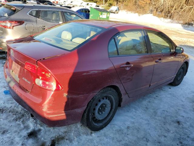 2HGFA16587H509941 - 2007 HONDA CIVIC LX BURGUNDY photo 3