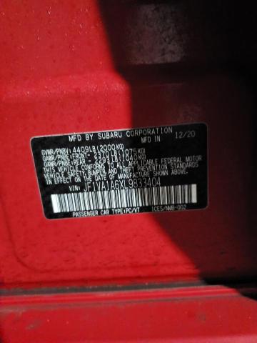 JF1VA1A6XL9833404 - 2020 SUBARU WRX RED photo 12