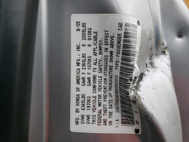 1HGCM82636A002203 - 2006 HONDA ACCORD EX SILVER photo 12