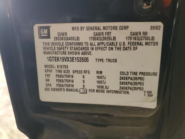 1GTEK19VX3E152606 - 2003 GMC NEW SIERRA K1500 GRAY photo 12