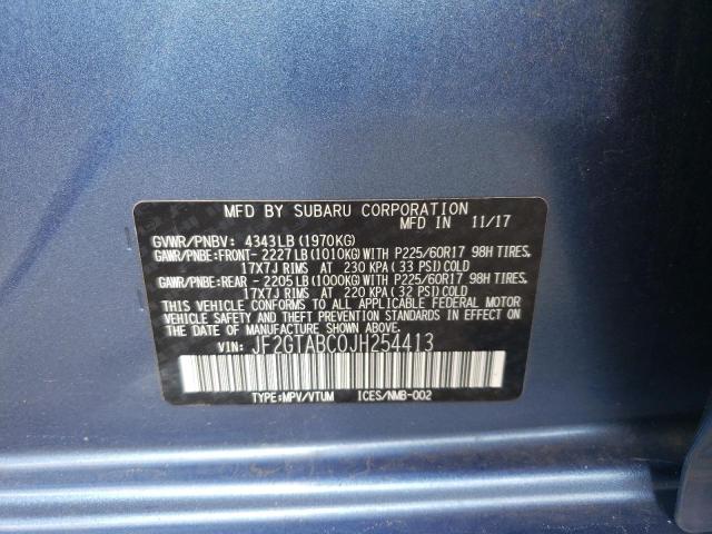 JF2GTABC0JH254413 - 2018 SUBARU CROSSTREK PREMIUM 蓝色 照片 12