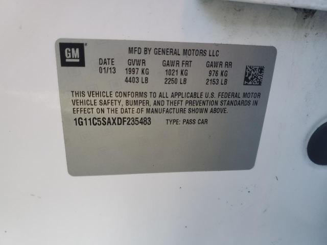 1G11C5SAXDF235483 - 2013 CHEVROLET MALIBU 1LT WHITE photo 12