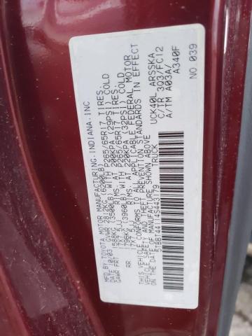 5TBBT44114S443179 - 2004 TOYOTA TUNDRA ACCESS CAB SR5 RED photo 12