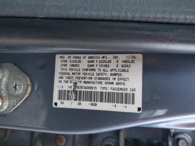 1HGCM56357A068915 - 2007 HONDA ACCORD SE BLUE photo 12