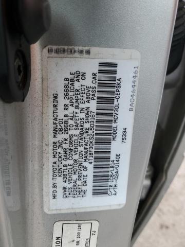 4T1BF30K52U503167 - 2002 TOYOTA CAMRY LE SILVER photo 12