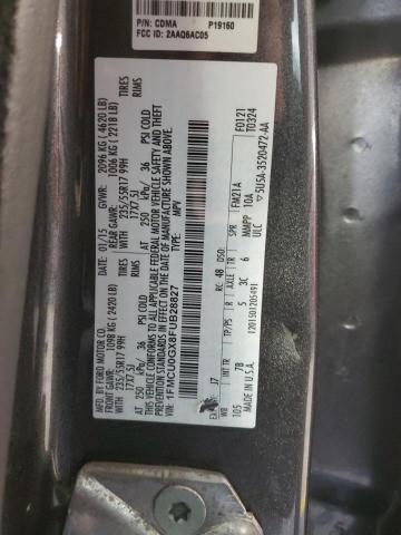 1FMCU0GX8FUB28827 - 2015 FORD ESCAPE SE GRAY photo 12