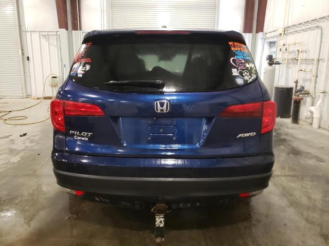 5FNYF6H69HB078965 - 2017 HONDA PILOT EXL BLUE photo 6